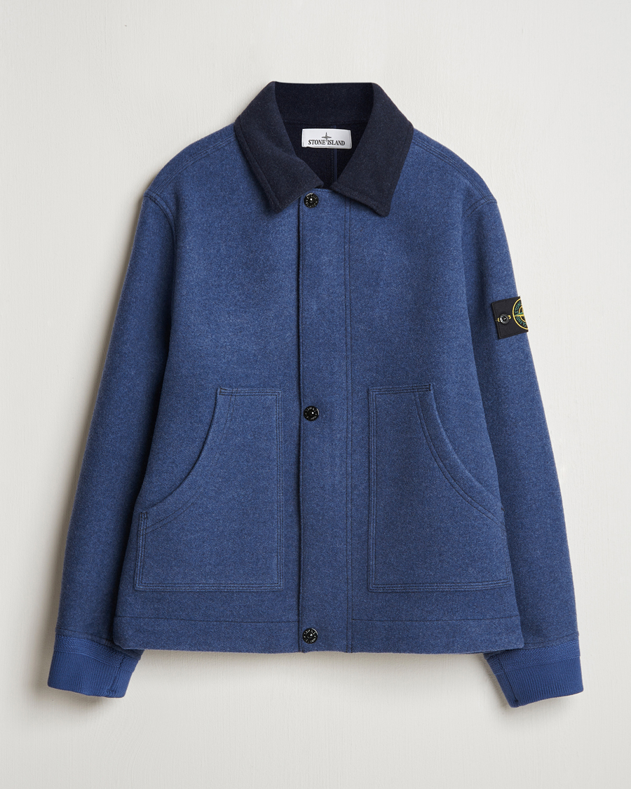 Herr | Jackor | Stone Island | Panno Speciale Wool Nylon Jacket Royal Blue