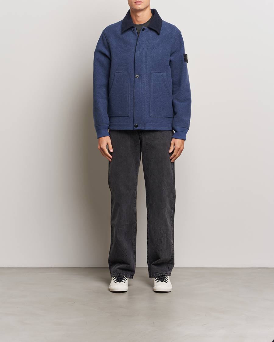 Herr | Jackor | Stone Island | Panno Speciale Wool Nylon Jacket Royal Blue