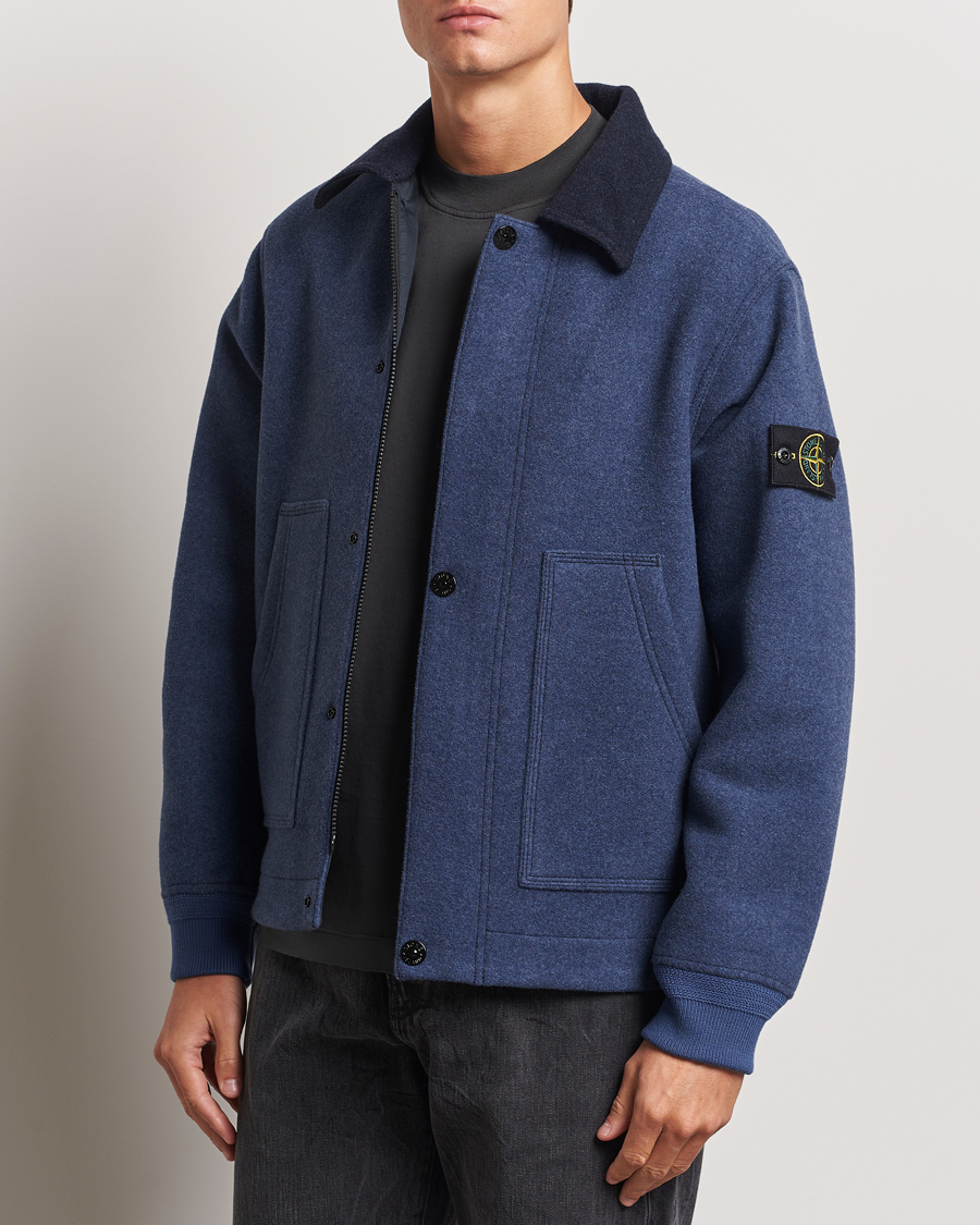 Herr | Jackor | Stone Island | Panno Speciale Wool Nylon Jacket Royal Blue