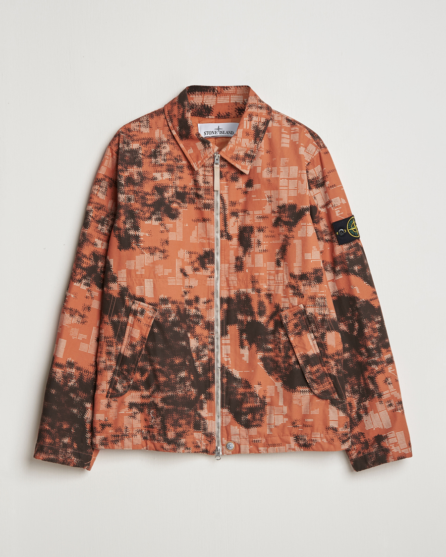 Herr | Jackor | Stone Island | David Light TC Garment Dyed Camo Jacket Orange