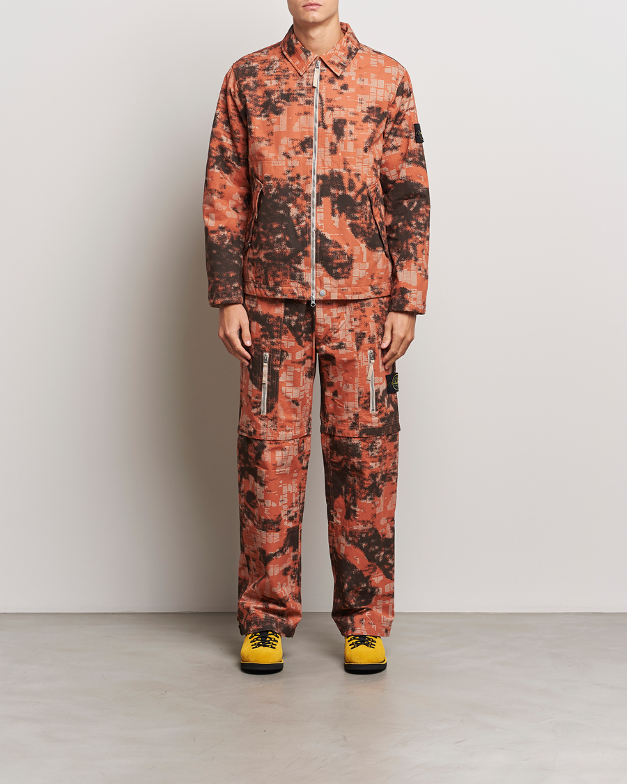 Herr | Jackor | Stone Island | David Light TC Garment Dyed Camo Jacket Orange