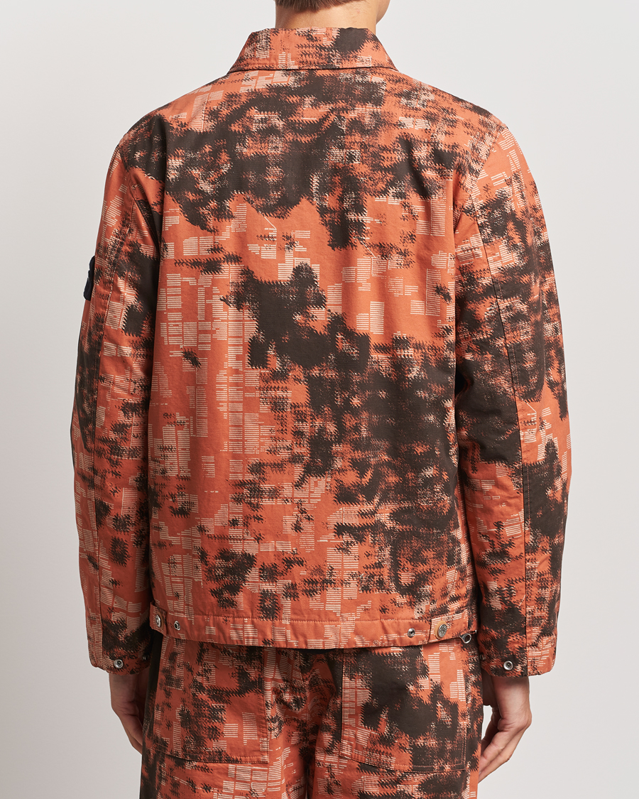 Herr | Jackor | Stone Island | David Light TC Garment Dyed Camo Jacket Orange