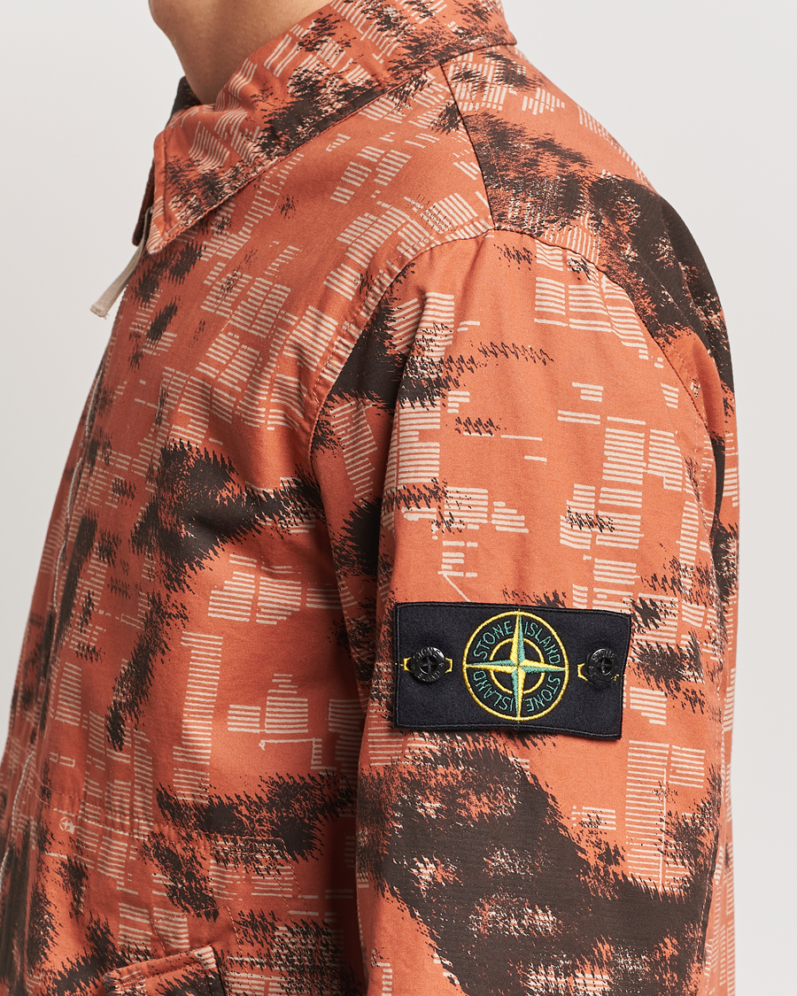 Herr | Jackor | Stone Island | David Light TC Garment Dyed Camo Jacket Orange