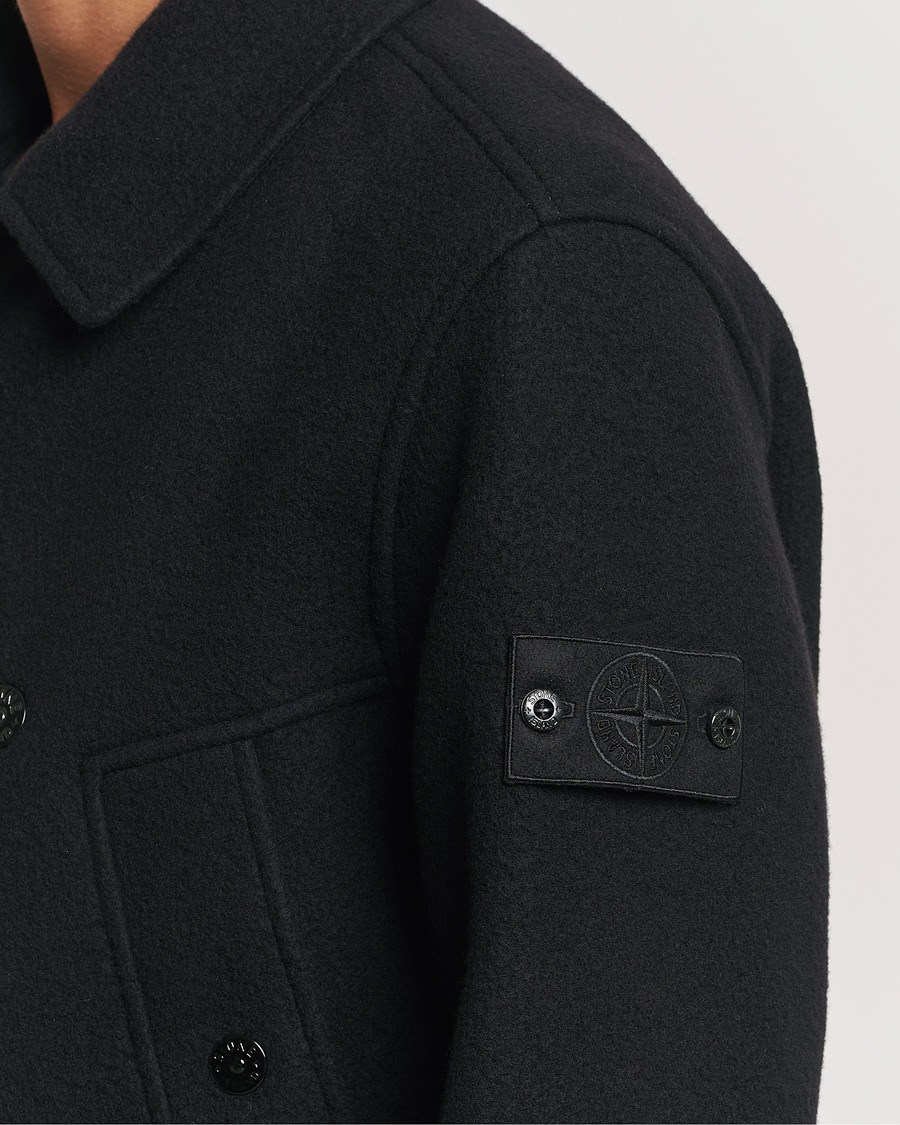Herr | Jackor | Stone Island | Ghost Wool/Cashmere Peacoat Black