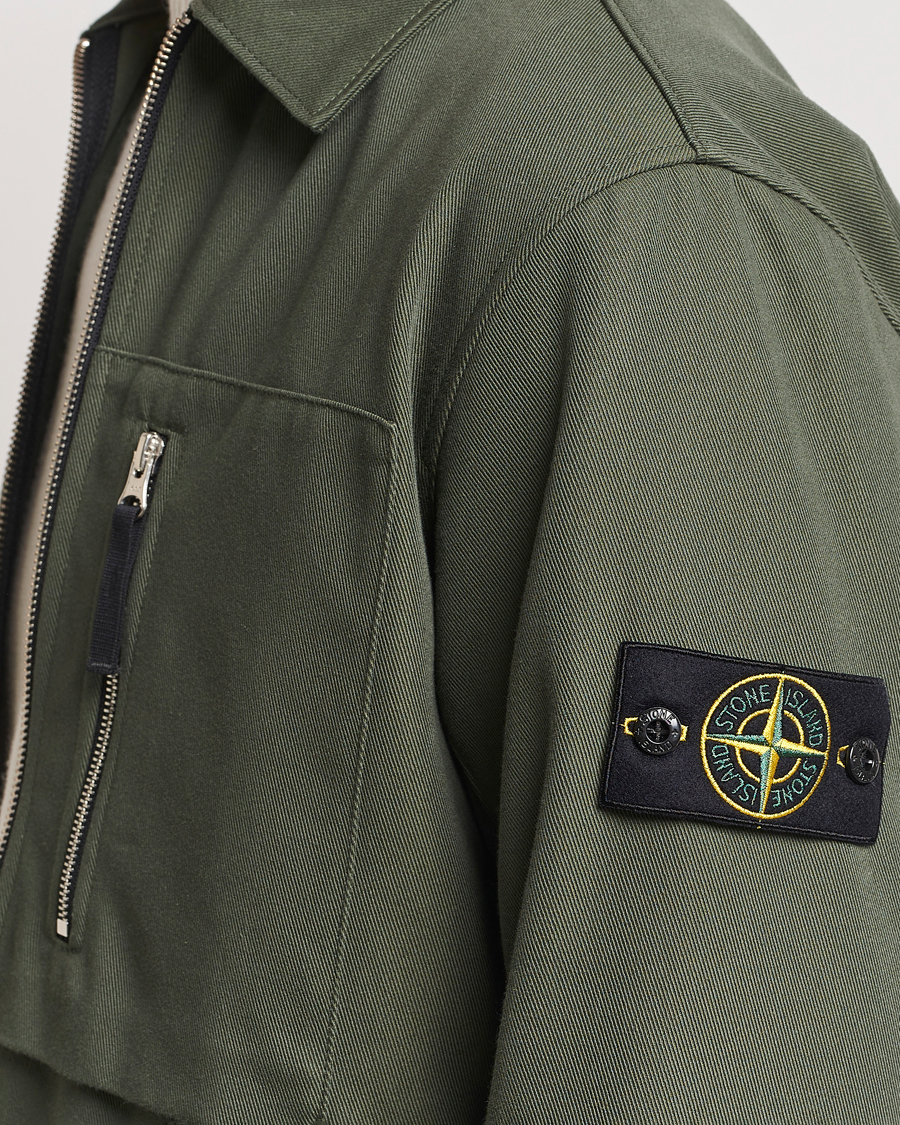 Herr | Skjortor | Stone Island | Cotton Nylon Zip Overshirt Musk