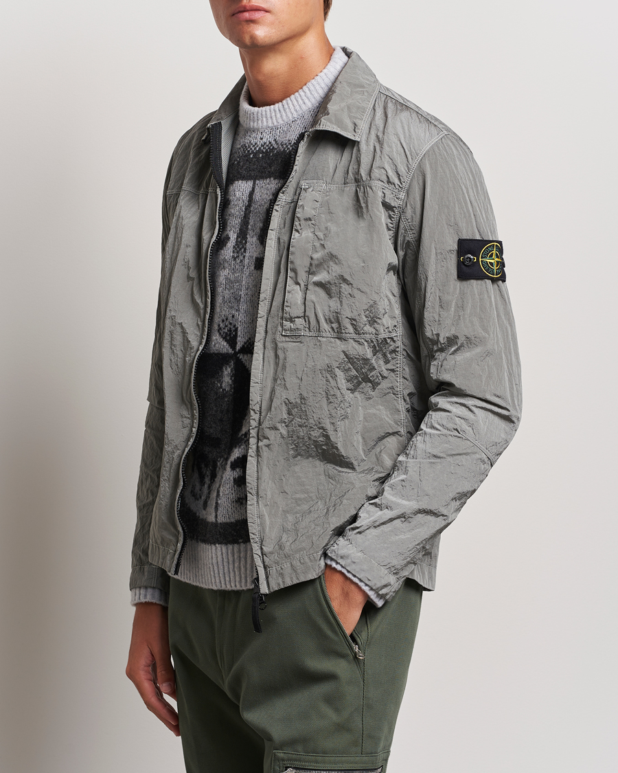 Herr | Skjortor | Stone Island | Nylon Metal Zip Overshirt Grey