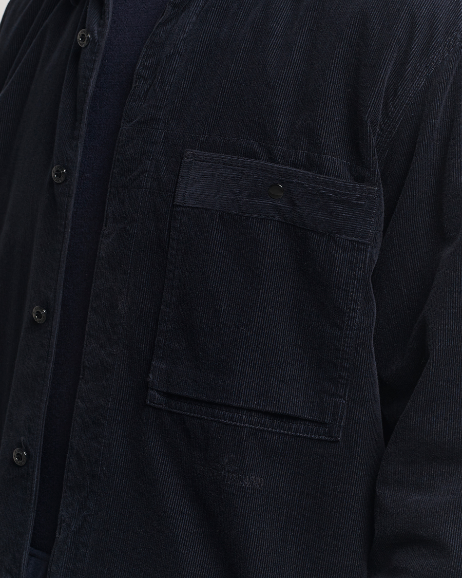 Herr | Skjortor | Stone Island | Cotton Cord Overshirt Navy Blue