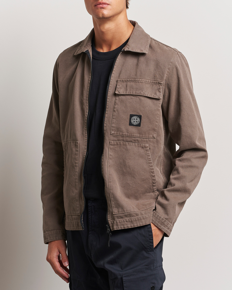 Herr | Skjortor | Stone Island | Panama Cotton Overshirt Walnut