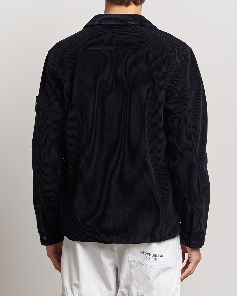 Herr | Skjortor | Stone Island | Garment Dyed Corduroy Overshirt Navy Blue