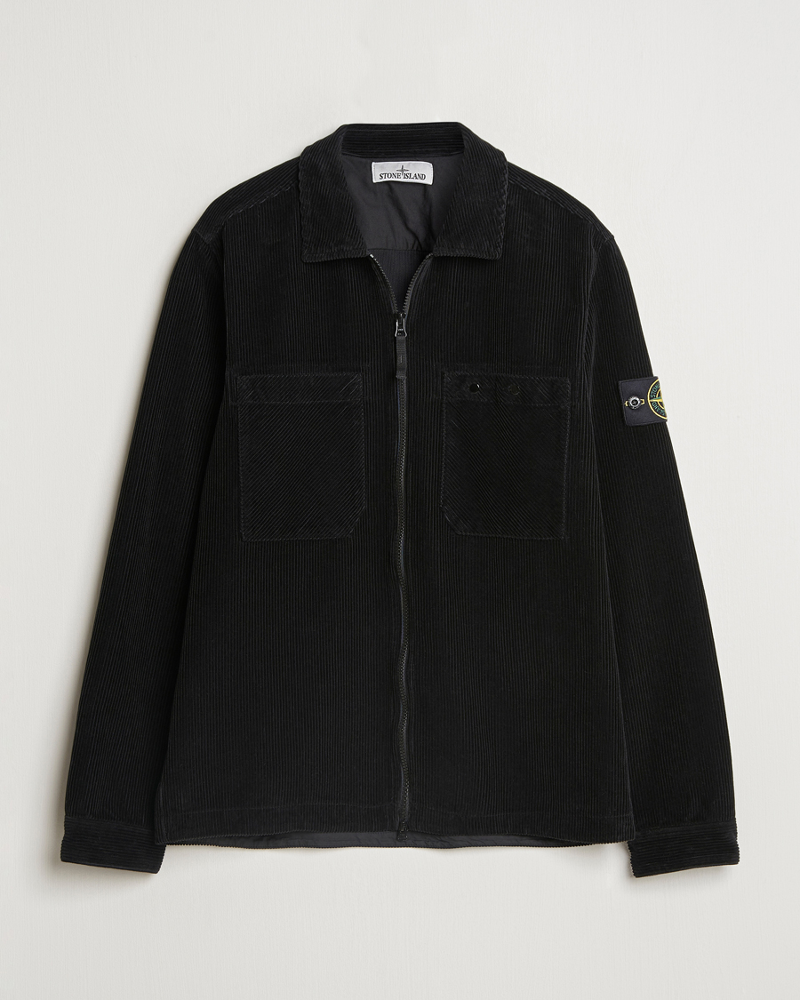 Herr | Skjortor | Stone Island | Garment Dyed Corduroy Overshirt Black
