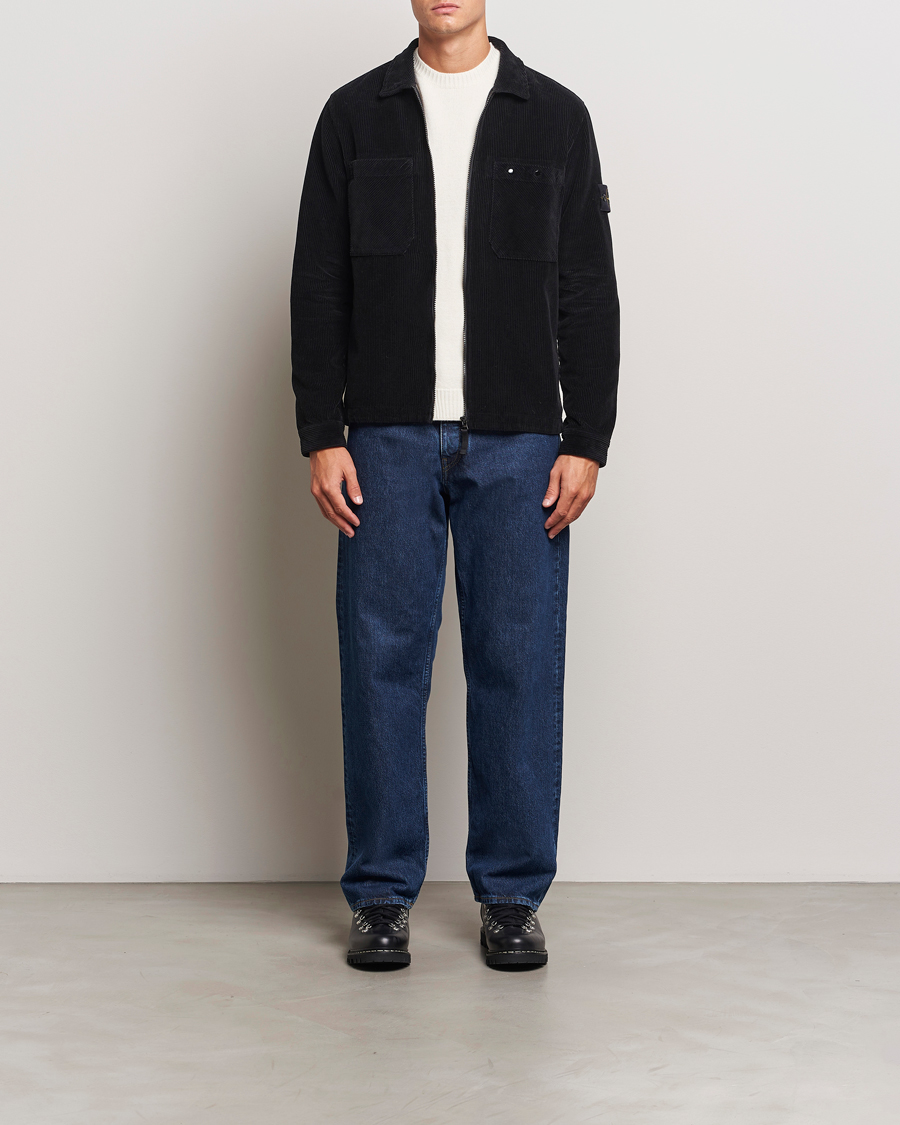 Herr | Skjortor | Stone Island | Garment Dyed Corduroy Overshirt Black