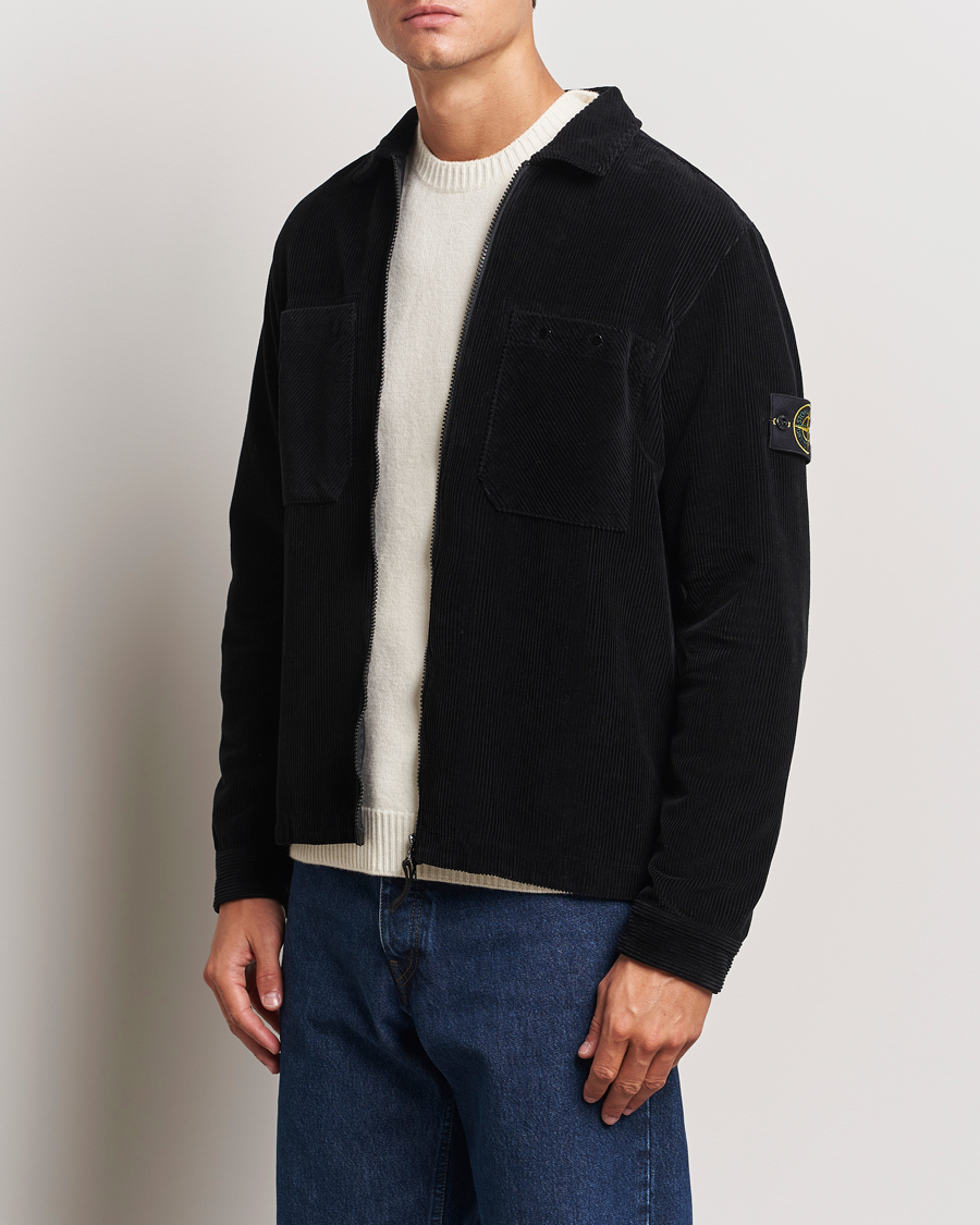 Herr | Skjortor | Stone Island | Garment Dyed Corduroy Overshirt Black