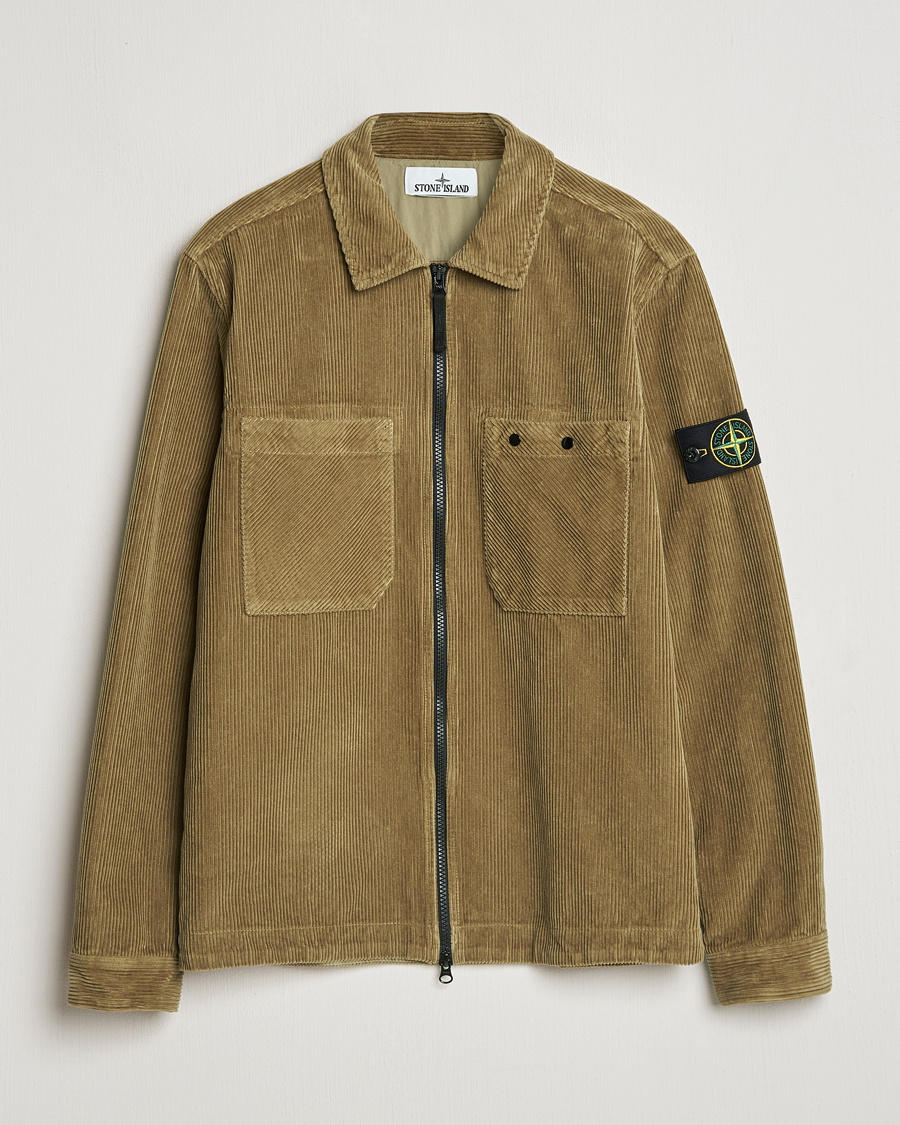 Herr | Skjortor | Stone Island | Garment Dyed Corduroy Overshirt Biscuit