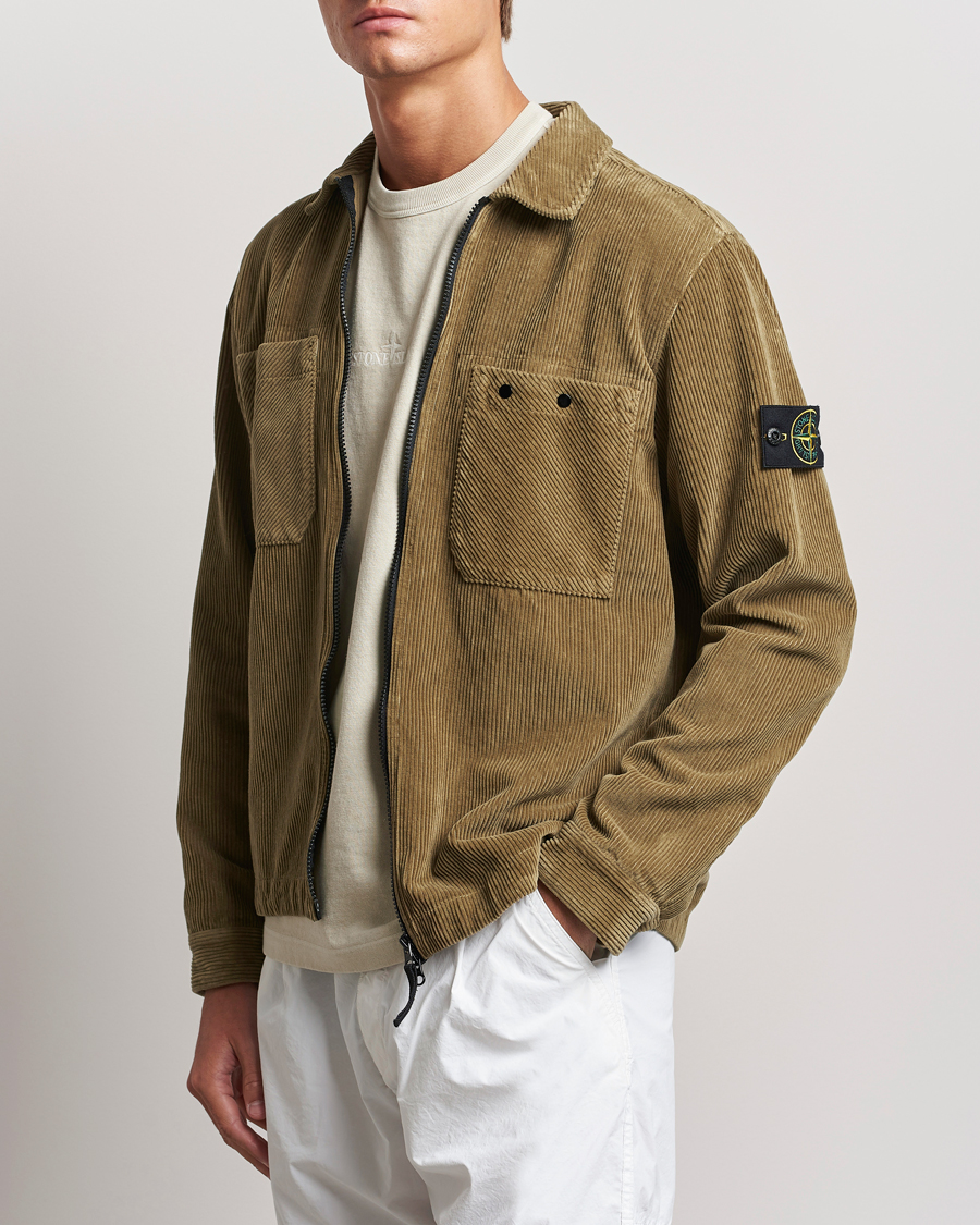 Herr | Skjortor | Stone Island | Garment Dyed Corduroy Overshirt Biscuit