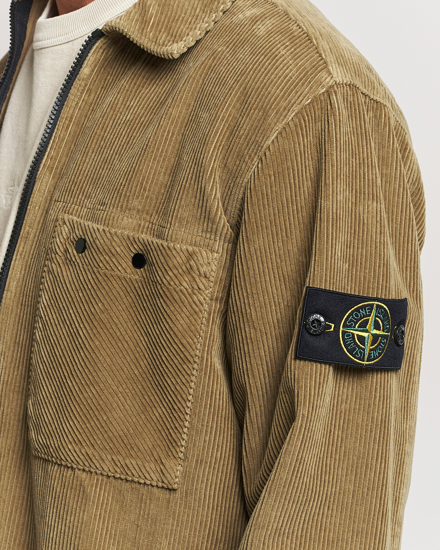 Herr | Skjortor | Stone Island | Garment Dyed Corduroy Overshirt Biscuit