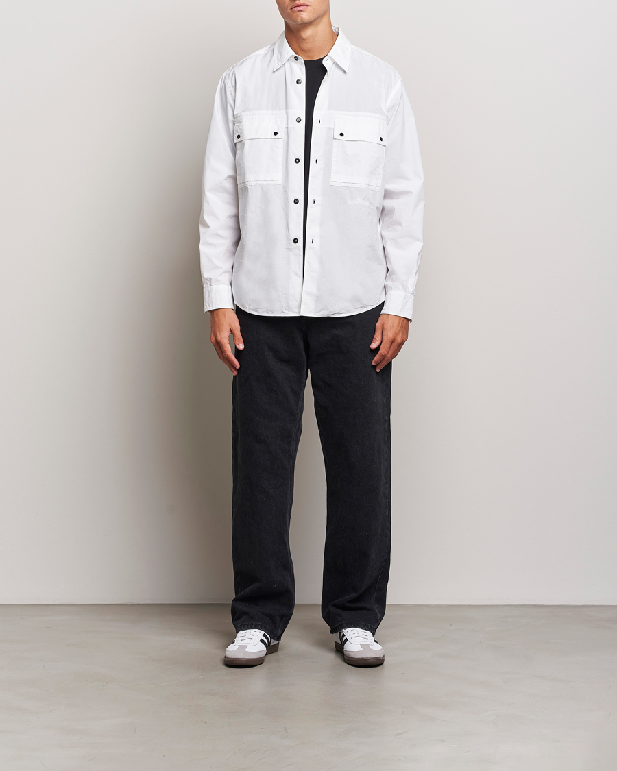 Herr | Skjortor | Stone Island | Garment Dyed Cotton Canvas Overshirt White