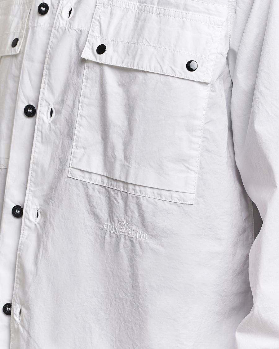 Herr | Skjortor | Stone Island | Garment Dyed Cotton Canvas Overshirt White