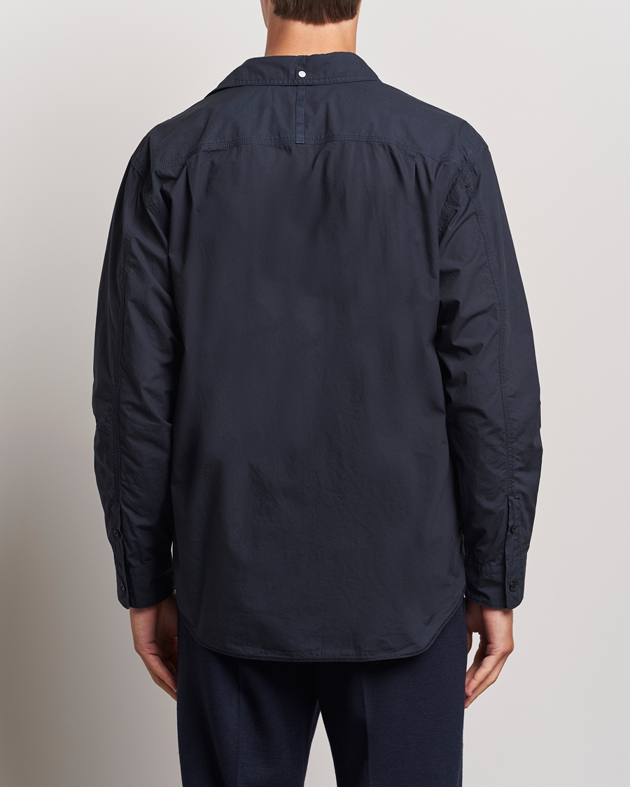 Herr | Skjortor | Stone Island | Garment Dyed Cotton Canvas Overshirt Navy Blue