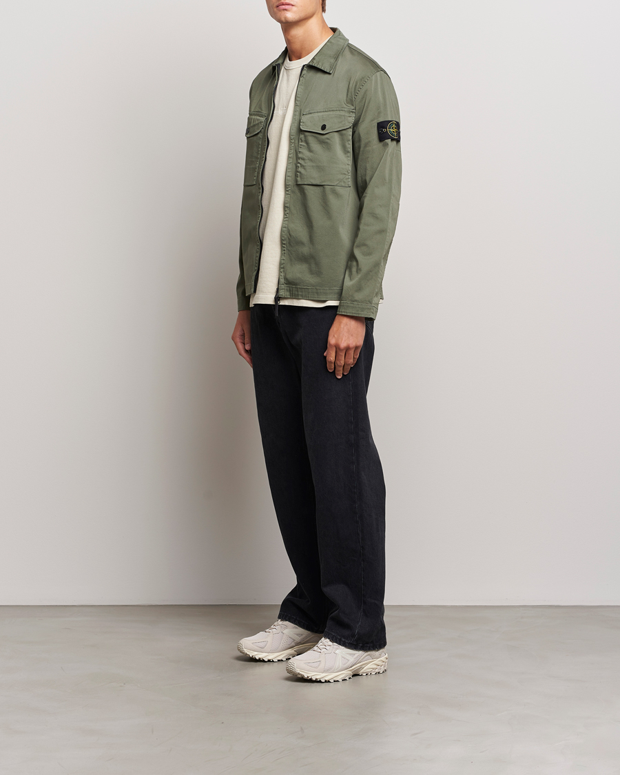 Herr | Skjortor | Stone Island | Garment Dyed Cotton Zip Overshirt Musk
