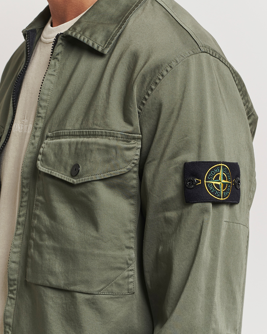 Herr | Skjortor | Stone Island | Garment Dyed Cotton Zip Overshirt Musk