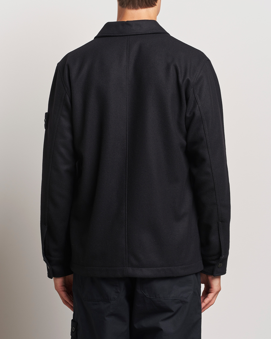 Herr | Skjortor | Stone Island | Ghost Wool/Nylon Flannel Overshirt Black