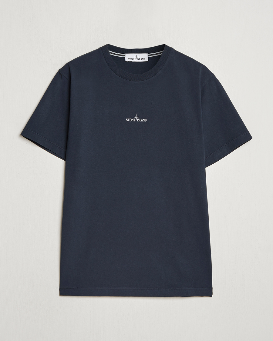 Herr | T-Shirts | Stone Island | Garment Dyed Jersey Logo T-Shirt Navy Blue