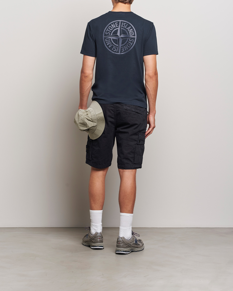 Herr | T-Shirts | Stone Island | Garment Dyed Jersey Logo T-Shirt Navy Blue