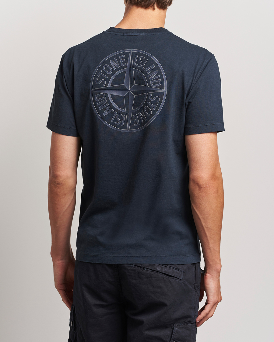 Herr | T-Shirts | Stone Island | Garment Dyed Jersey Logo T-Shirt Navy Blue