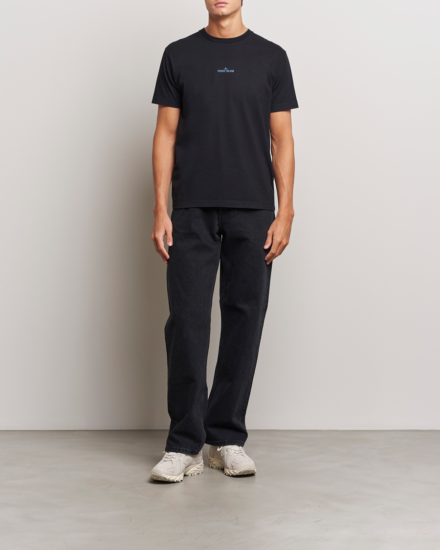 Herr | T-Shirts | Stone Island | Garment Dyed Jersey Logo T-Shirt Black
