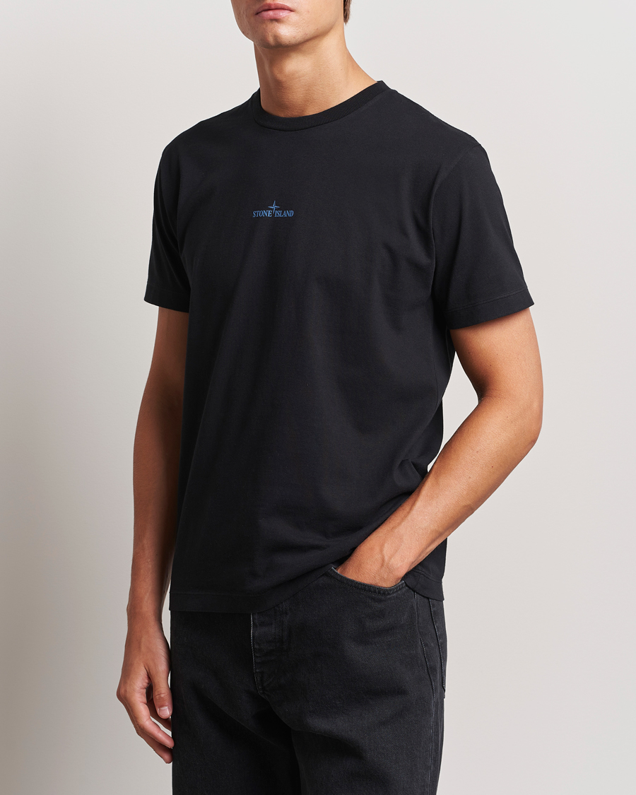 Herr | T-Shirts | Stone Island | Garment Dyed Jersey Logo T-Shirt Black