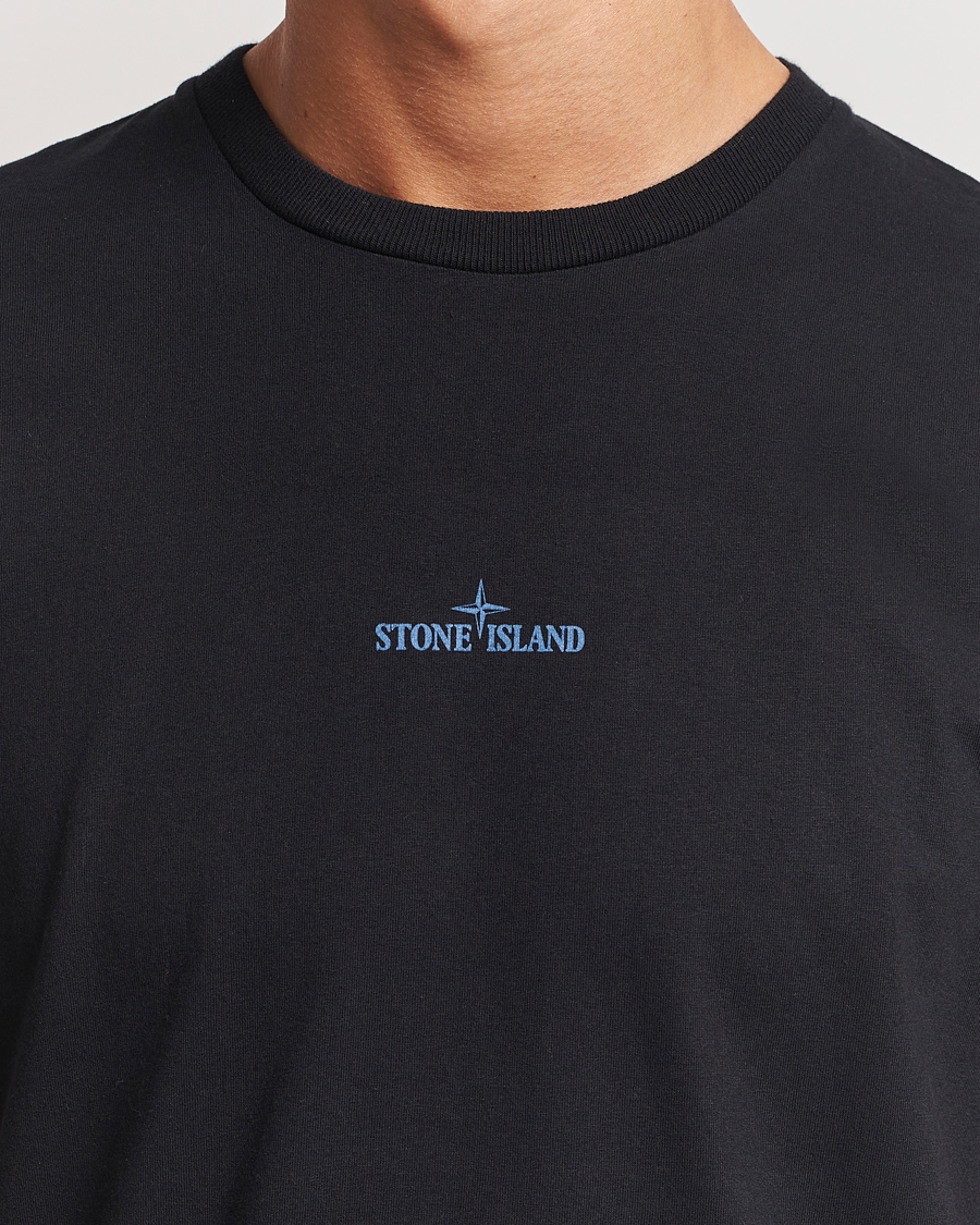 Herr | T-Shirts | Stone Island | Garment Dyed Jersey Logo T-Shirt Black