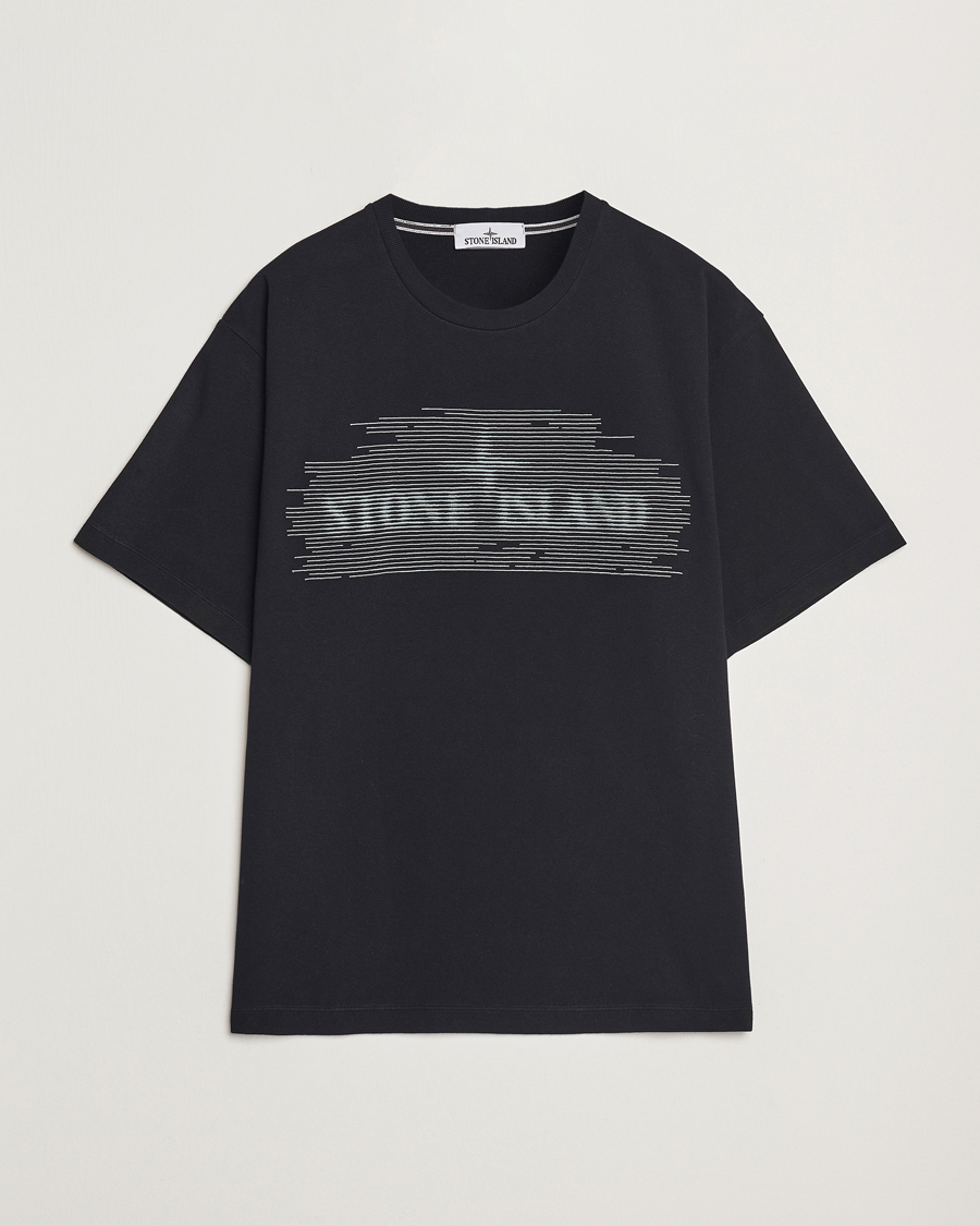 Herr | T-Shirts | Stone Island | Garment Dyed Embroidery Logo T-Shirt Black