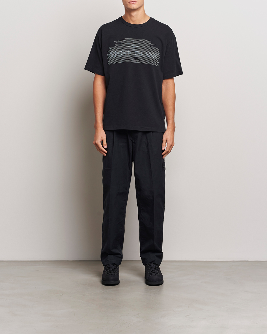 Herr | T-Shirts | Stone Island | Garment Dyed Embroidery Logo T-Shirt Black