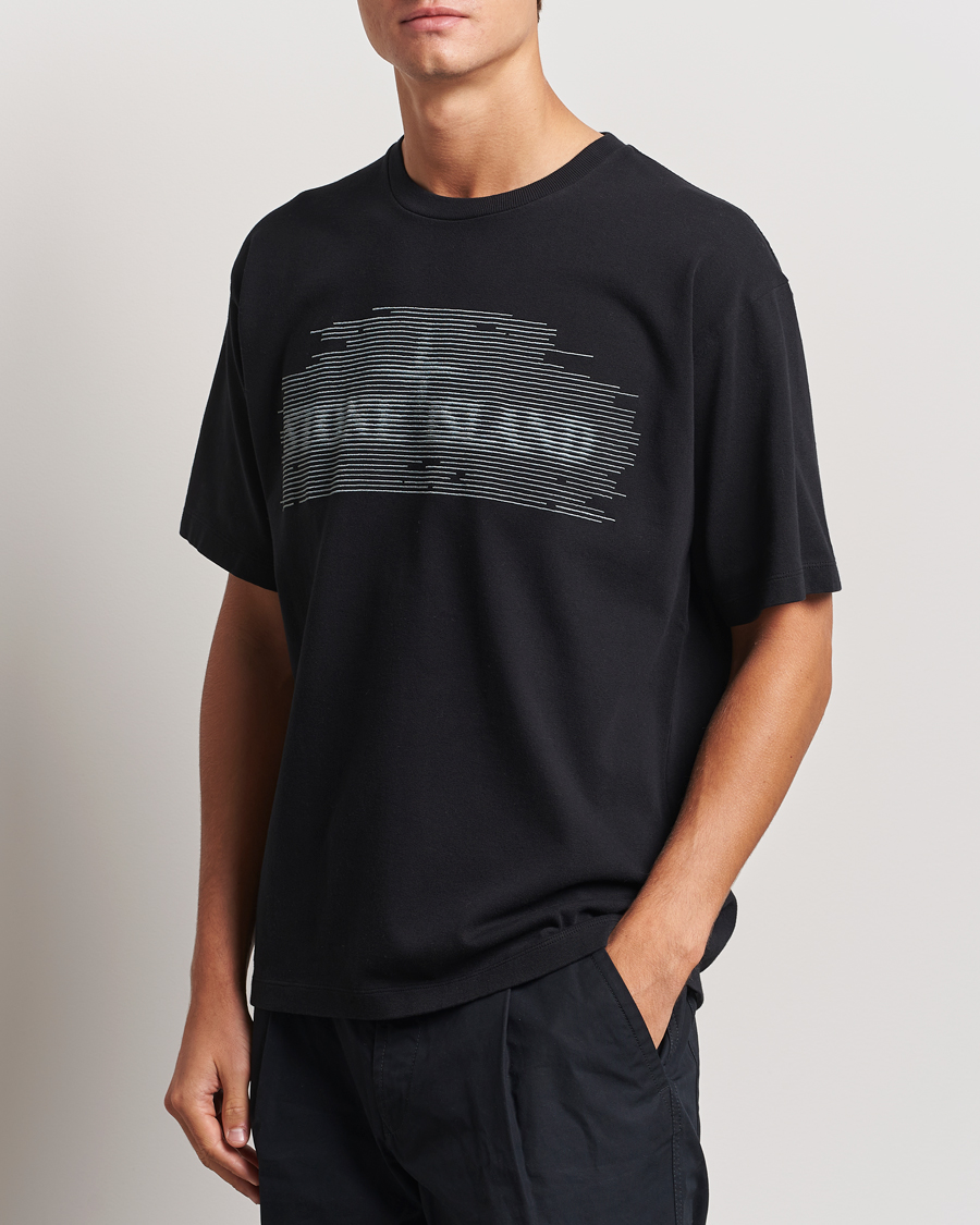 Herr | T-Shirts | Stone Island | Garment Dyed Embroidery Logo T-Shirt Black