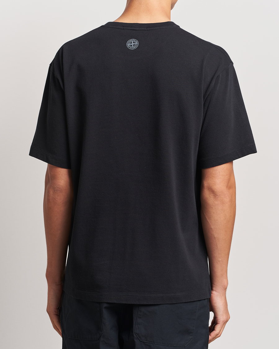 Herr | T-Shirts | Stone Island | Garment Dyed Embroidery Logo T-Shirt Black