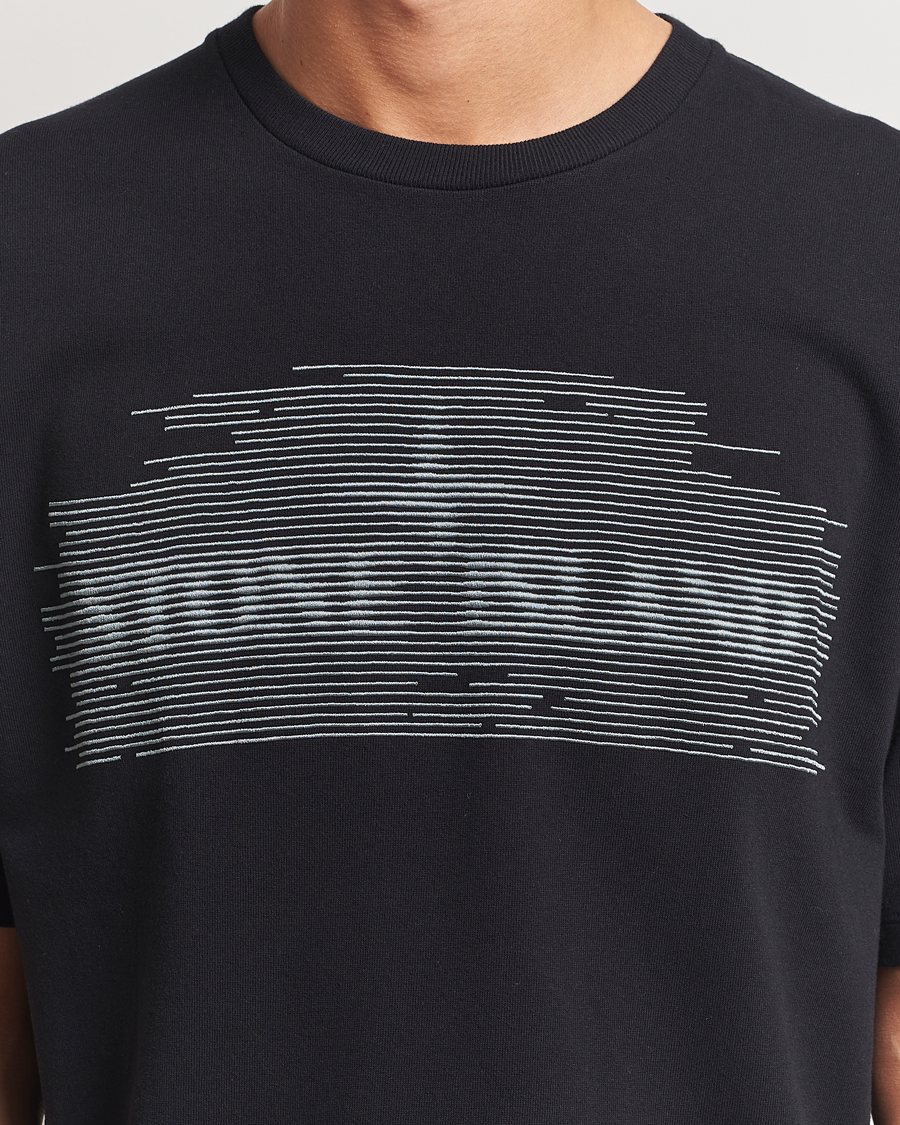 Herr | T-Shirts | Stone Island | Garment Dyed Embroidery Logo T-Shirt Black