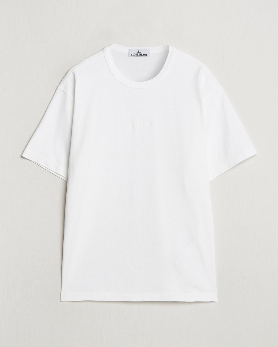 Herr | T-Shirts | Stone Island | Old Dyed Cotton Logo T-Shirt White