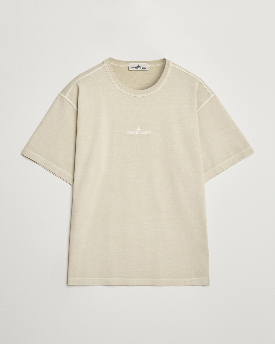 Herr | T-Shirts | Stone Island | Old Dyed Cotton Logo T-Shirt Plaster