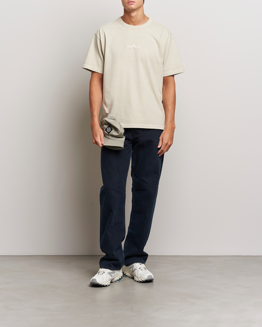 Herr | T-Shirts | Stone Island | Old Dyed Cotton Logo T-Shirt Plaster