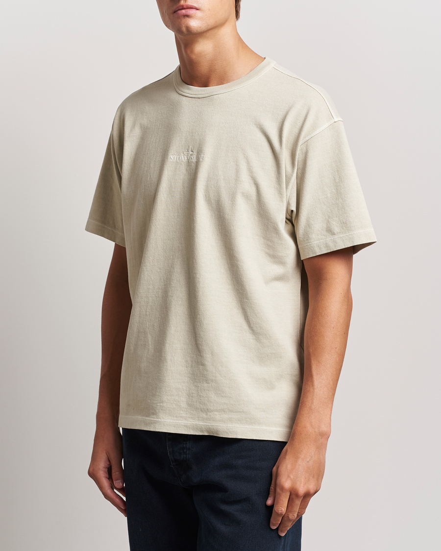 Herr | T-Shirts | Stone Island | Old Dyed Cotton Logo T-Shirt Plaster
