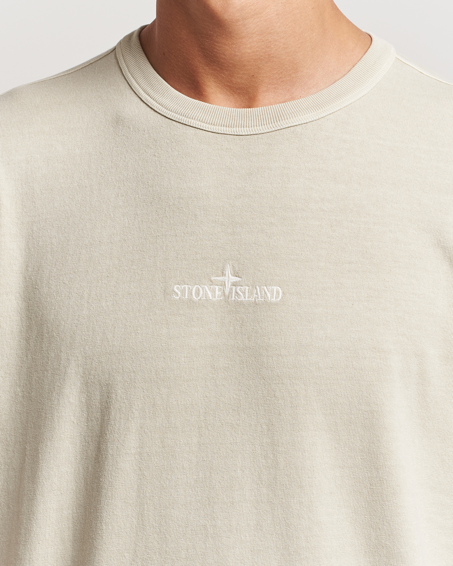 Herr | T-Shirts | Stone Island | Old Dyed Cotton Logo T-Shirt Plaster