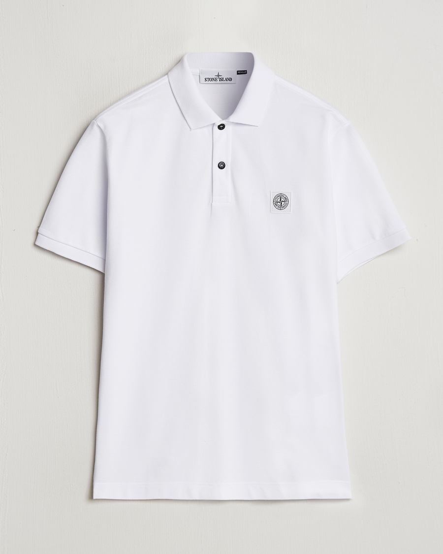 Herr | Pikéer | Stone Island | Cotton Pique Polo White