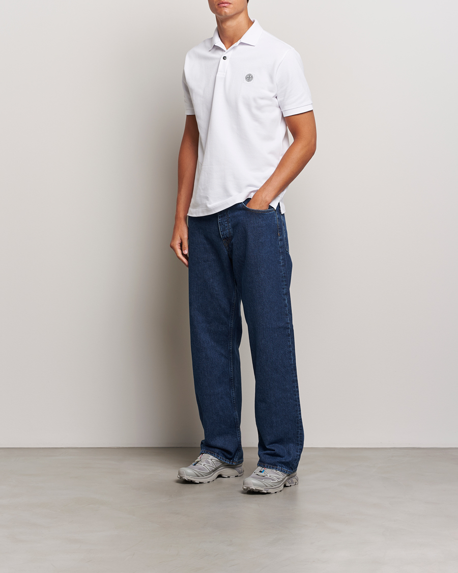 Herr | Pikéer | Stone Island | Cotton Pique Polo White