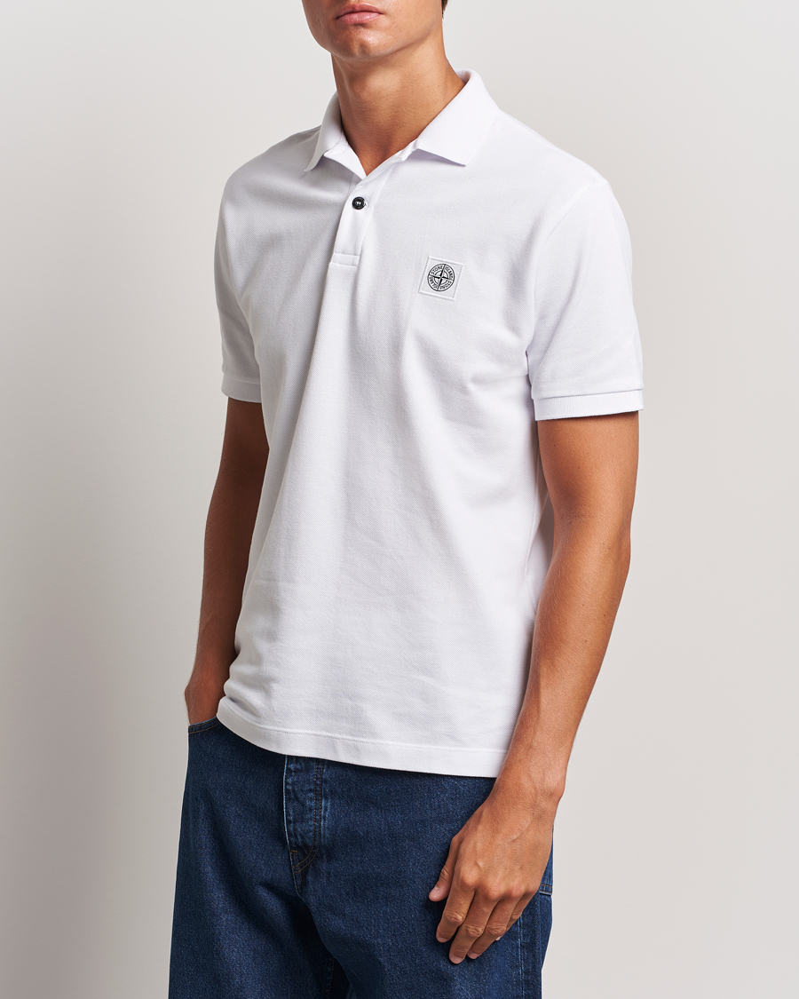 Herr | Pikéer | Stone Island | Cotton Pique Polo White