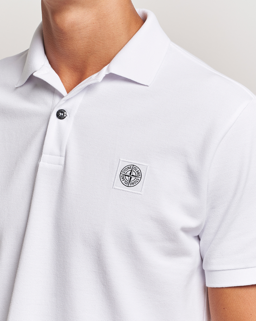 Herr | Pikéer | Stone Island | Cotton Pique Polo White