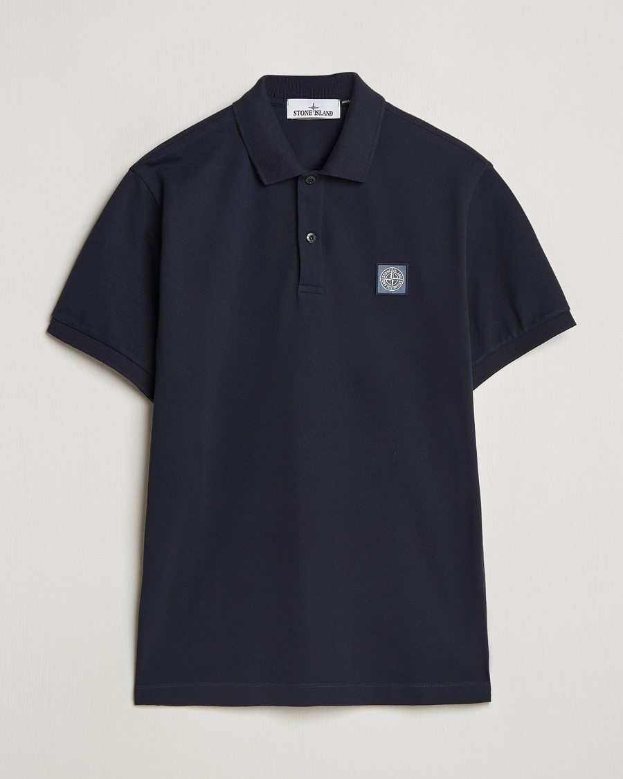Herr | Pikéer | Stone Island | Cotton Pique Polo Navy Blue