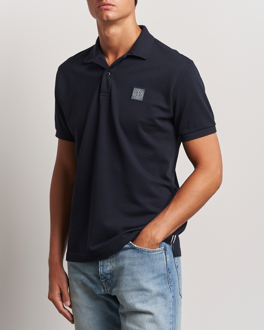 Herr | Pikéer | Stone Island | Cotton Pique Polo Navy Blue