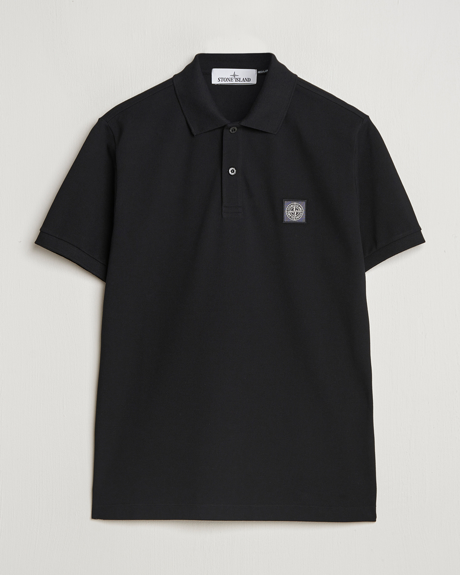 Herr | Pikéer | Stone Island | Cotton Pique Polo Black