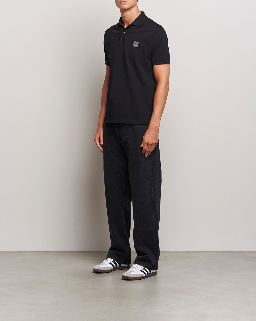 Herr | Pikéer | Stone Island | Cotton Pique Polo Black