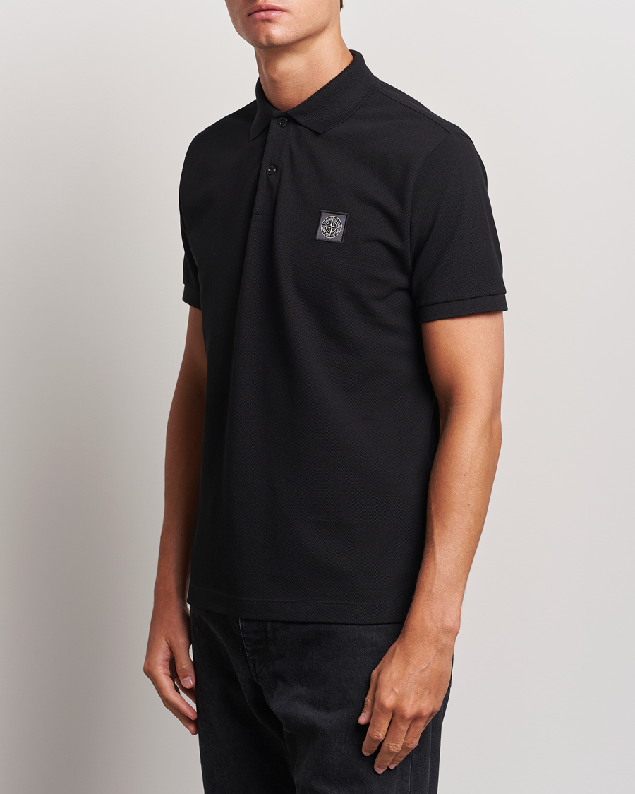 Herr | Pikéer | Stone Island | Cotton Pique Polo Black